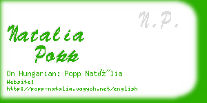 natalia popp business card